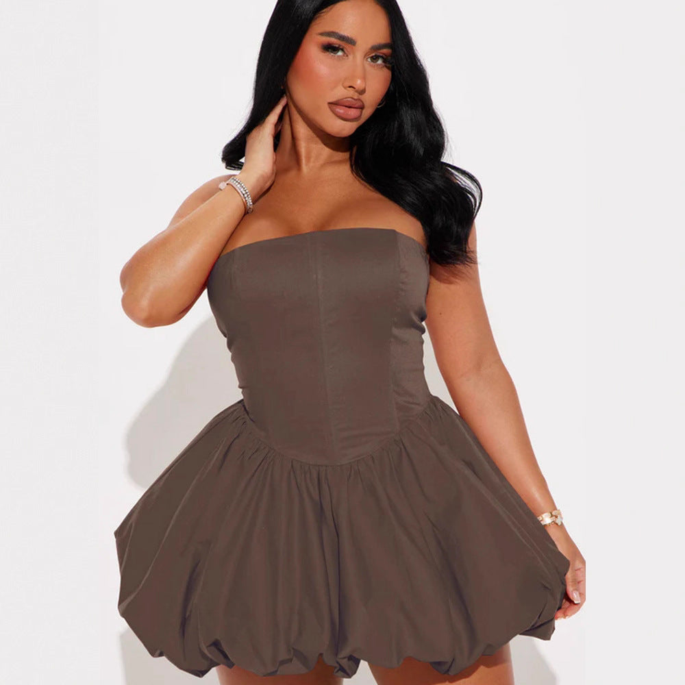 Damen Bustier-Kleid mit voluminösem Rock und figurschmeichelndem Schnitt EB