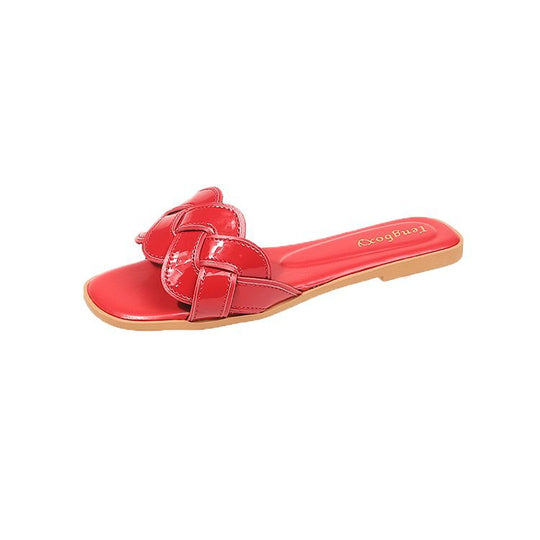 Damen trendige Riemensandalen mit geflochtenem Design und komfortablem Fußbett EB