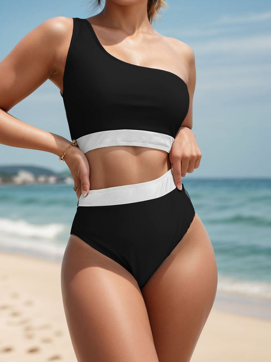 Damen Einseitiger Bikini mit hohem Bund EB