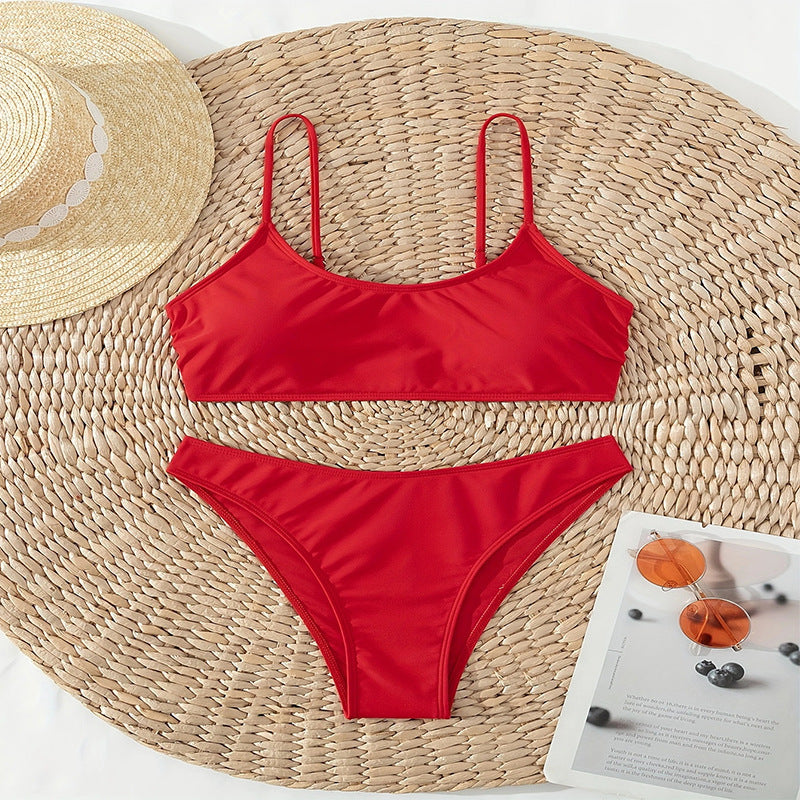 Damen Bikini-Set mit gefüttertem Oberteil und hoch geschnittenem Slip EB