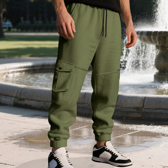 Herren Funktionale Cargo-Jogginghose mit Tunnelzug, Sicherheits-Flap-Taschen und elastischem Knöchelbündchen EB