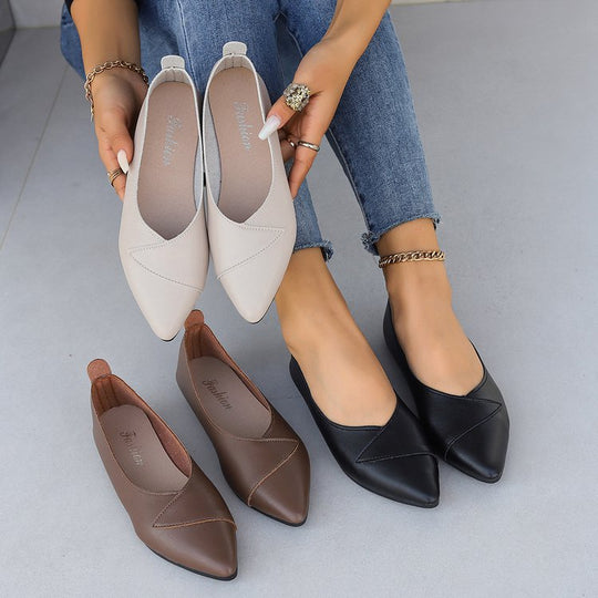 Damen Spitzen Ballerinas mit eleganter Nahtführung EB