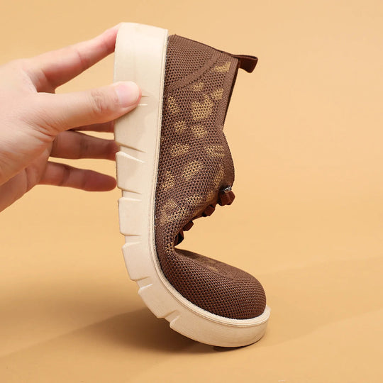 Damen Atmungsaktive Sneaker mit modischem Leopardenmuster EB