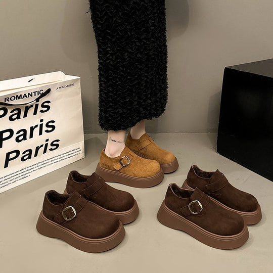 Damen modische Slipper mit bequemer Sohle und dekorativem Schnallenverschluss EB