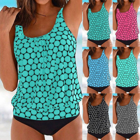 Damen lässiger Tankini mit hoher Taille und elegantem Schnitt EB