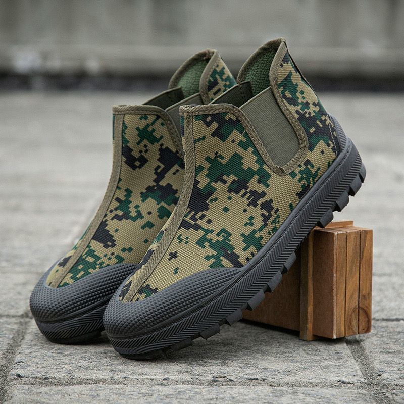 Damen Camouflage-Stiefeletten mit flexiblem Sohlenprofil EB