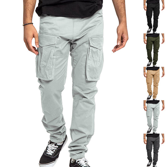 Herren Cargo-Hose mit mehreren praktischen Taschen und elastischem Bund EB