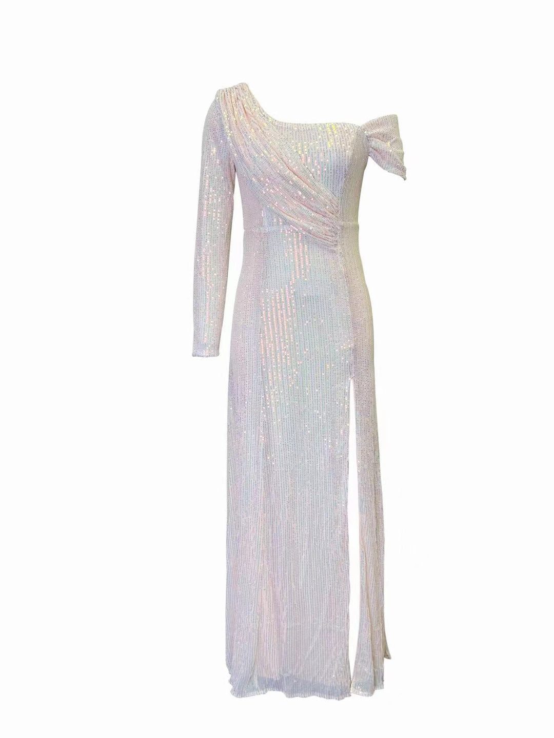 Damen Glamouröses Abendkleid mit asymmetrischem Rücken und funkelnden Akzenten EB
