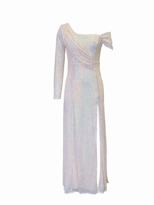 Damen Glamouröses Abendkleid mit asymmetrischem Rücken und funkelnden Akzenten EB