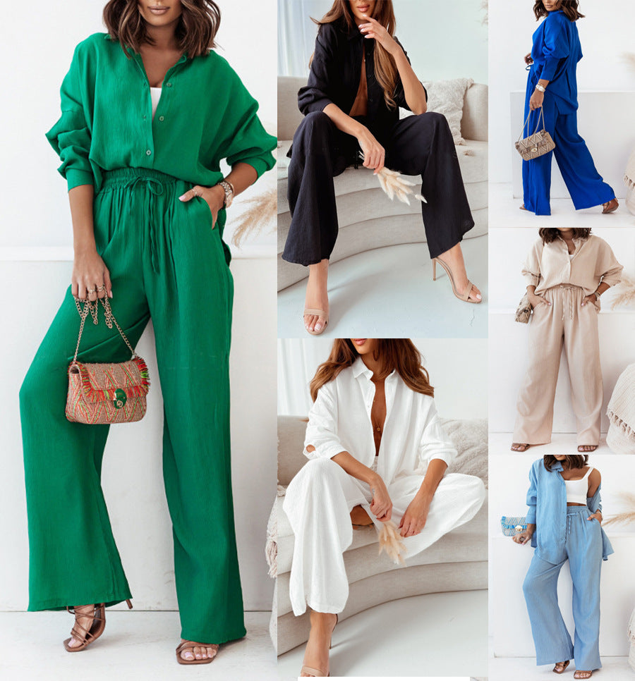 Damen Weit geschnittenes Ensemble mit asymmetrischem Design und elegantem Gürtel EB