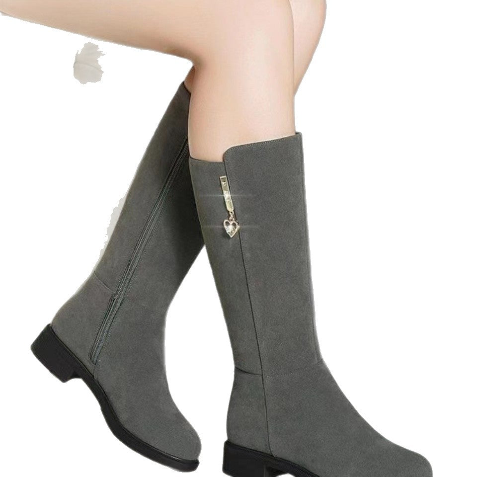 Damen Hochwertige Stiefel mit seitlichem Reißverschluss und modischem Detail EB
