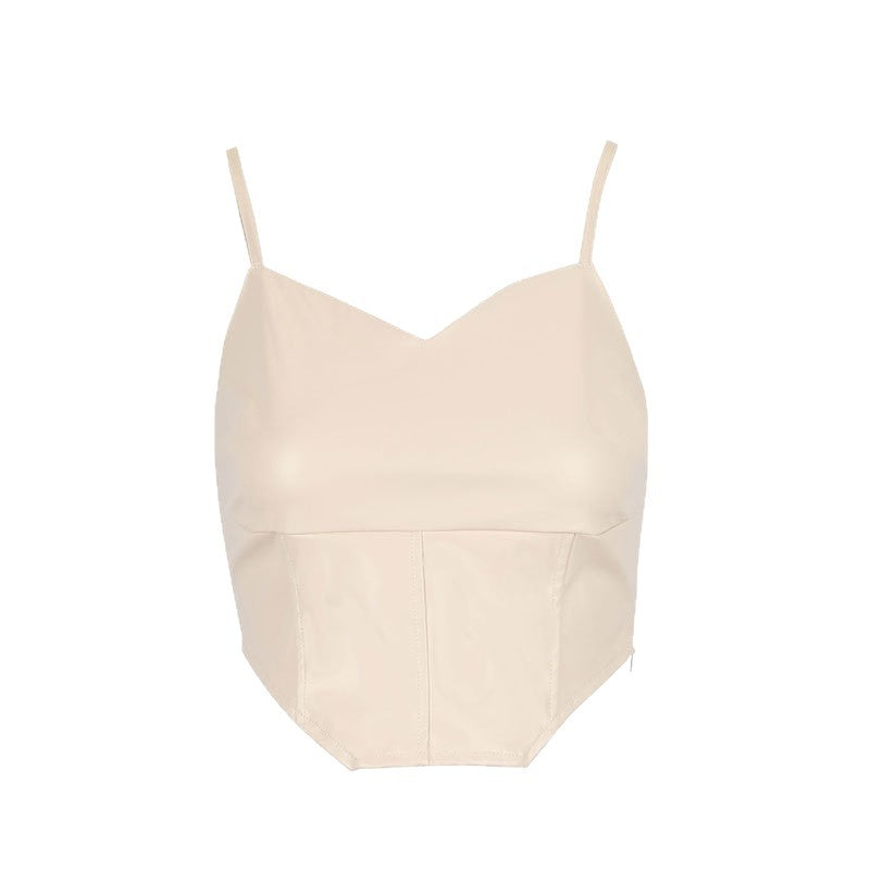 Damen Cropped Top mit elegantem V-Ausschnitt und figurbetonter Passform EB