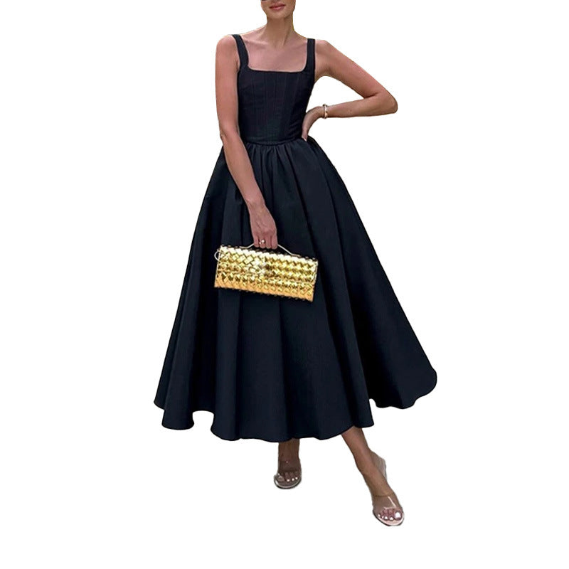 Damen Elegantes Ballkleid mit Einem Taillierten Oberteil und Weichem, Schwingendem Rock EB