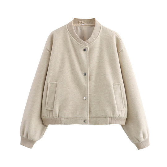 Damen modische Übergangsjacke mit elastischen Bündchen und praktischen Pattentaschen EB