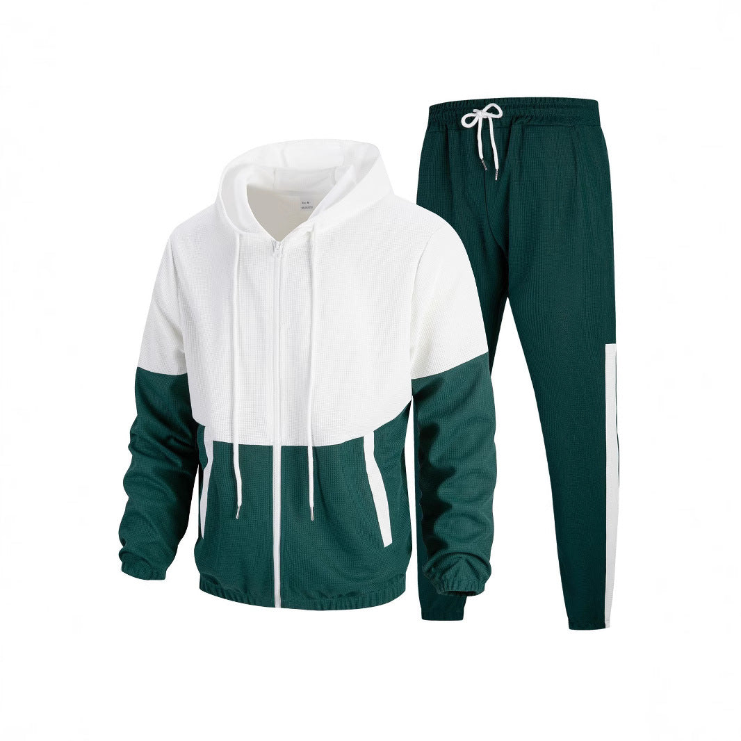 Herren Sportanzug mit modernem Farbblock-Design und atmungsaktiven Materialien EB