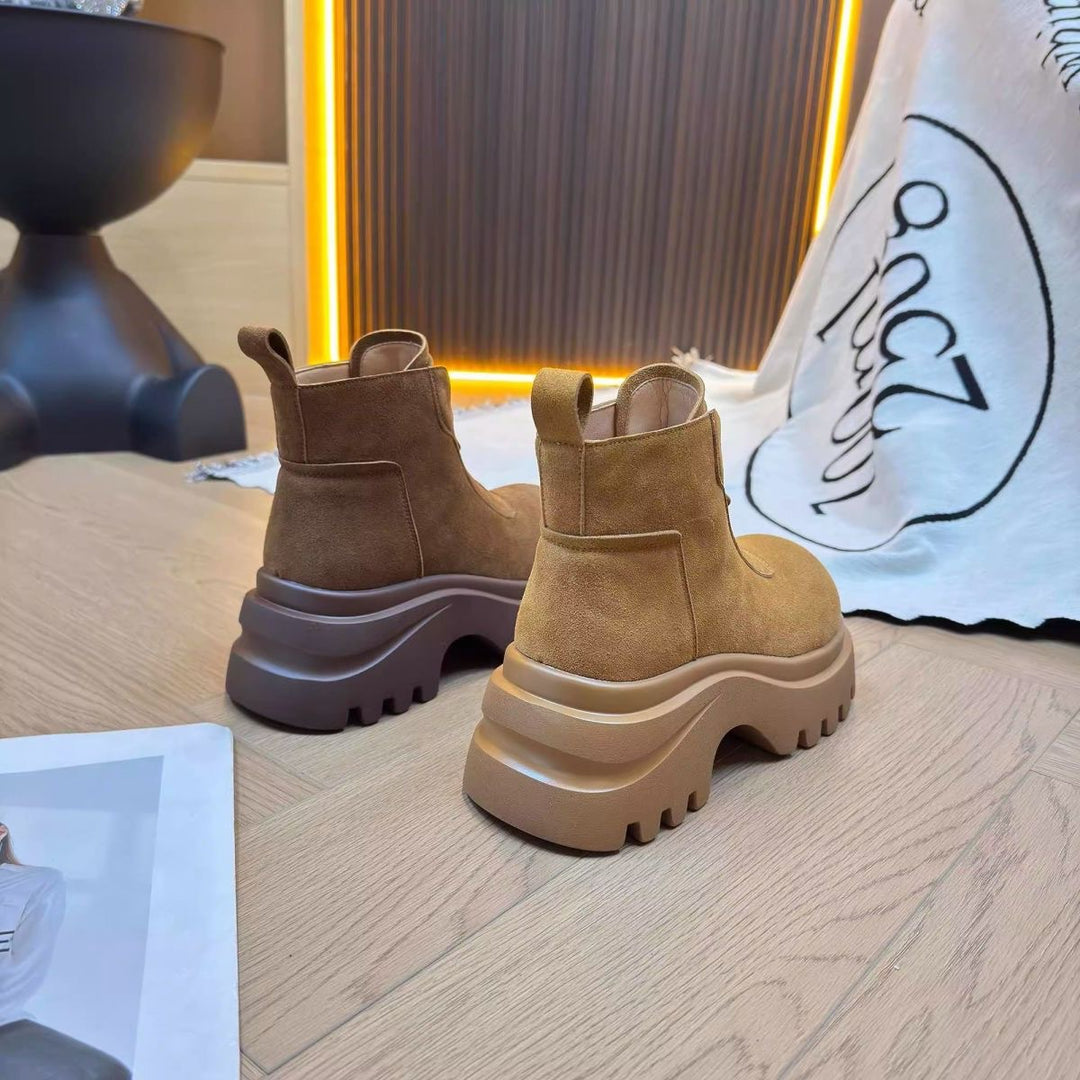 Damen Stiefeletten mit trendigem Plateau und robustem Reißverschluss EB