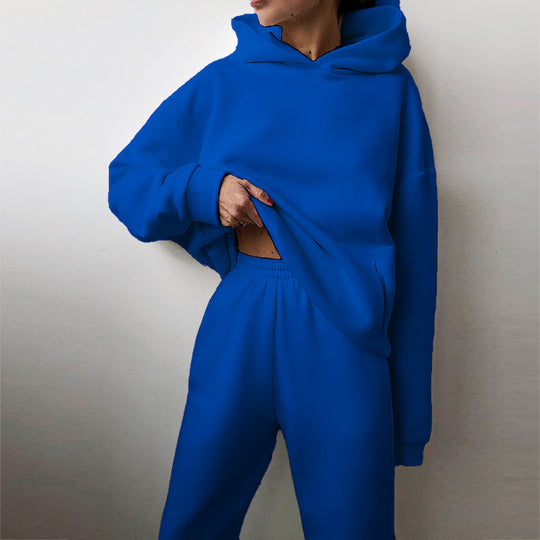 Damen modisches Oversize-Hoodie-Set mit lässigem Schnitt und elastischem Bund EB