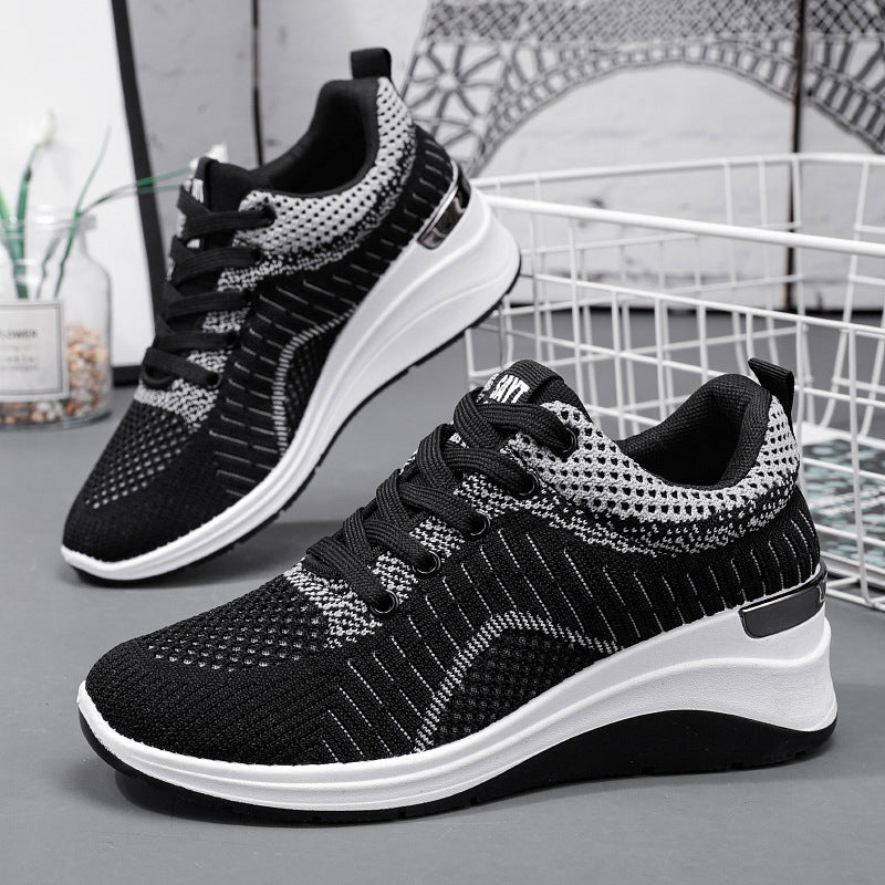 Damen Sportliche und atmungsaktive Knit Sneakers mit rutschfester Sohle EB
