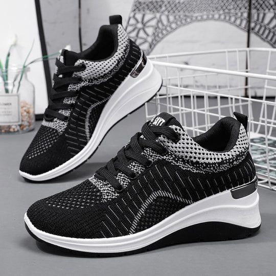 Damen Sportliche und atmungsaktive Knit Sneakers mit rutschfester Sohle EB