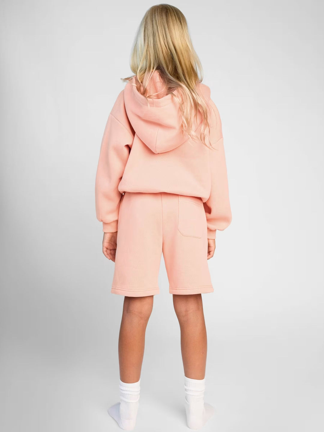 Damen Kapuzensweatshirt und Shorts-Set aus weichem Fleece mit praktischen Taschen EB