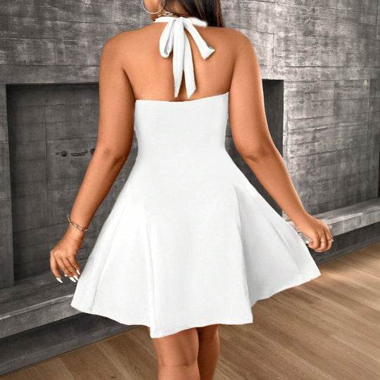 Damen A-Linien Kleid mit schulterfreiem Design und elegantem Schnitt EB