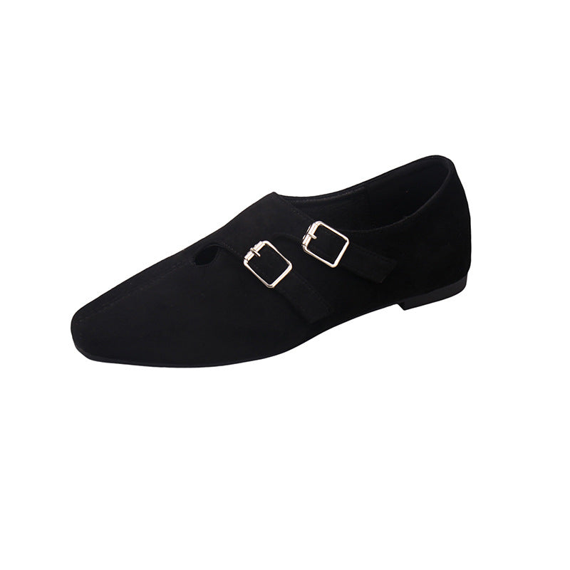 Damen elegante Mokassins mit dekorativen Schnallen EB