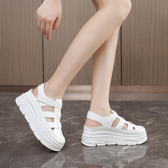 Damen Plattform-Sandalen mit verstellbarem Riemen und rutschfester Sohle EB