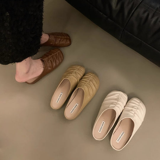 Damen bequeme Mokassins mit flexiblem Gummizug und modischer Oberflächentextur EB