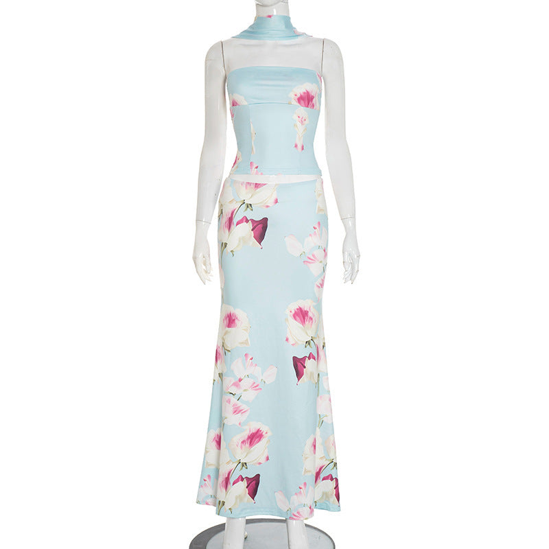 Damen Maxikleid mit figurformendem Stoff und eleganten Leopardenmuster EB