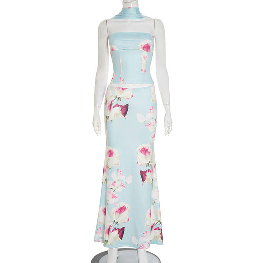 Damen Maxikleid mit figurformendem Stoff und eleganten Leopardenmuster EB