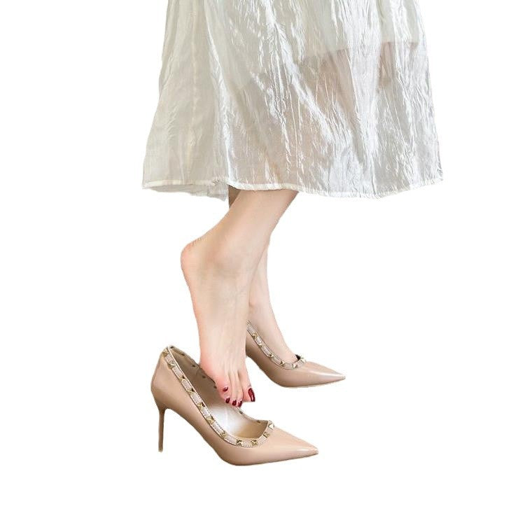 Damen elegante Stiletto-Pumps mit Glitzerverzierungen EB