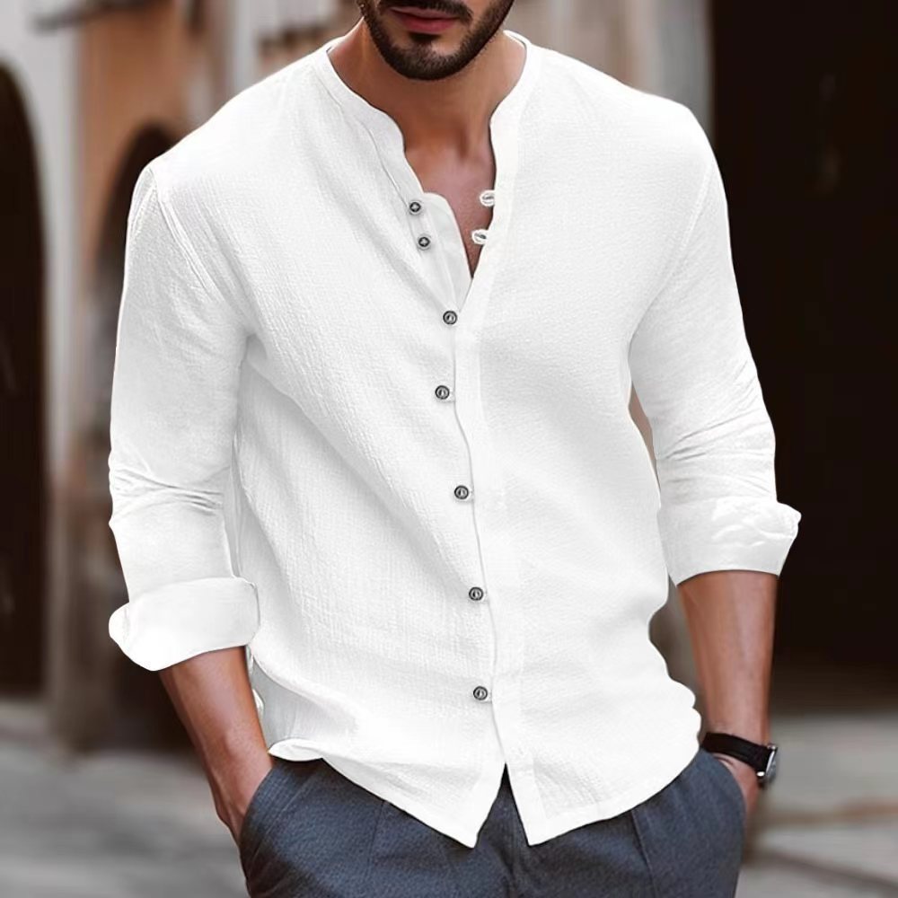 Herren Elegantes Hemd mit Knopfleiste und strukturiertem Design EB