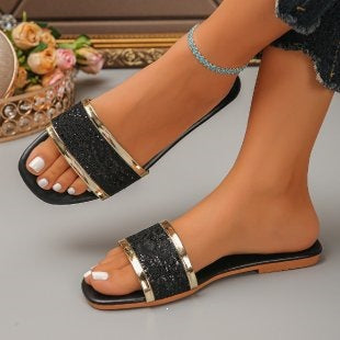 Damen Glamouröse und elegante Riemensandalen mit floralem Design EB