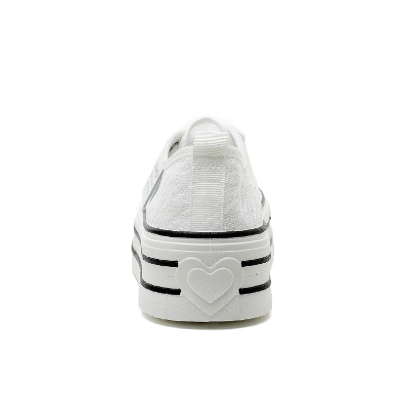Damen Plateau-Sneaker mit modischem Textil-Obermaterial und rutschfester Sohle EB