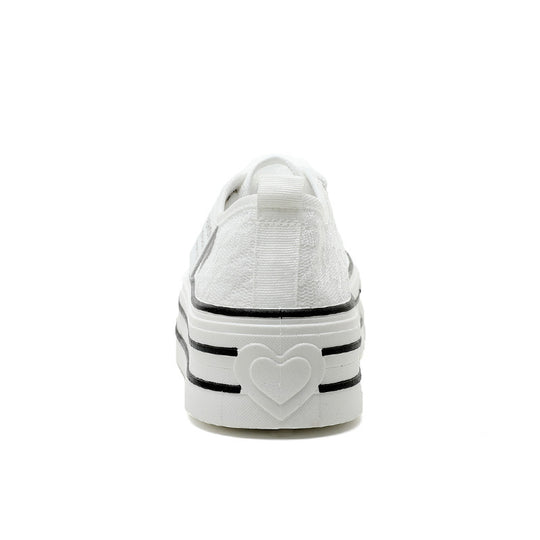 Damen Plateau-Sneaker mit modischem Textil-Obermaterial und rutschfester Sohle EB