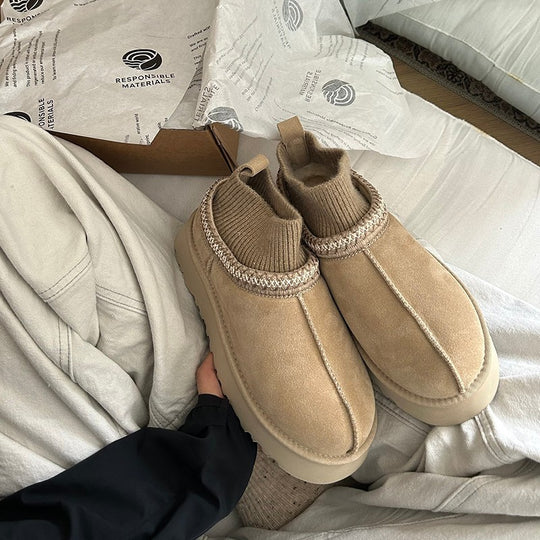 Damen bequeme Stiefeletten mit elastischem Schaft und rutschfester Sohle EB
