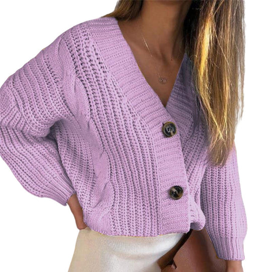 Damen Strickjacke mit strukturiertem Muster und Knopfdetails EB