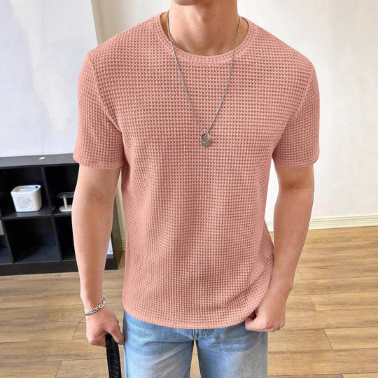 Herren lässiges Struktur-T-Shirt aus atmungsaktivem Material EB