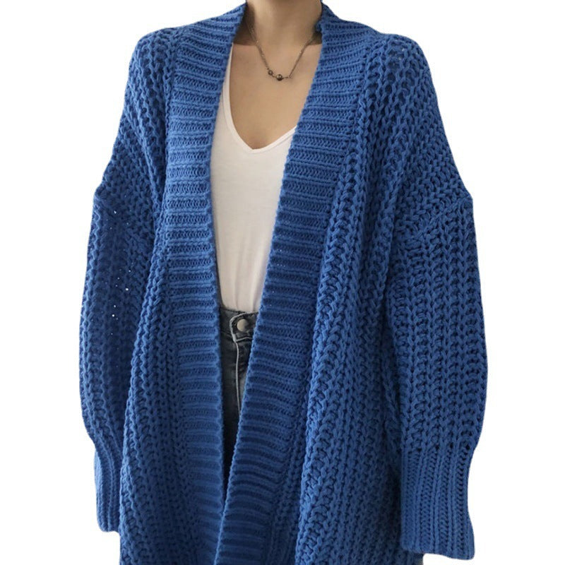 Damen Strickcardigan im lässigen Oversized-Stil mit offener Vorderseite EB