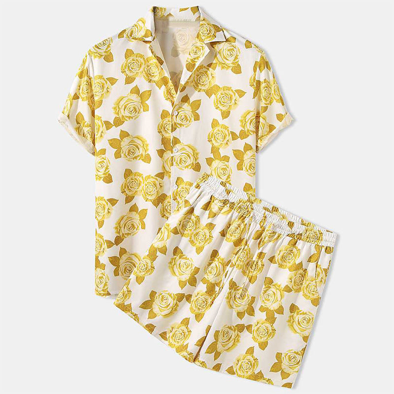 Herren modisches Kurzarmhemd und Shorts Set EB