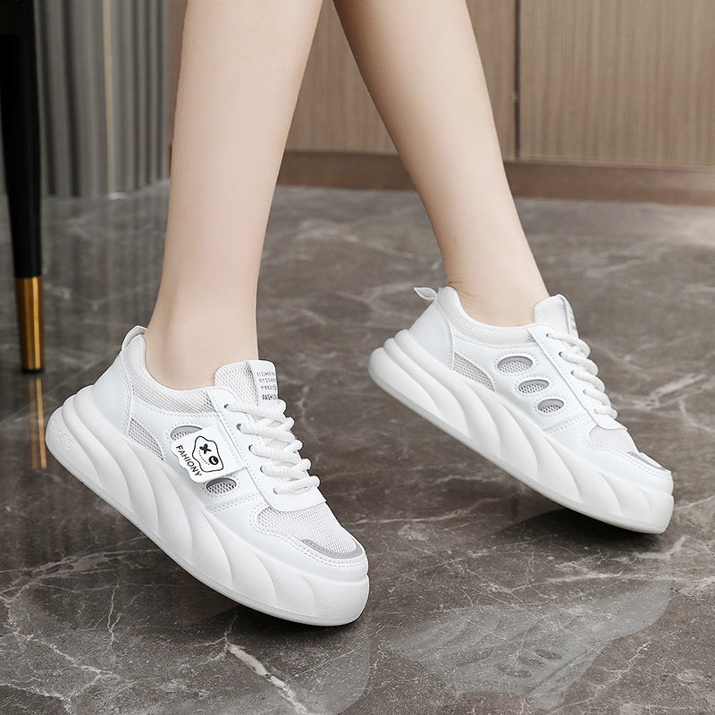 Damen Plattform Sneakers mit modischem Mesh-Obermaterial und dämpfender Sohle EB