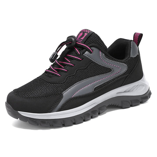 Damen sportliche Laufschuh mit atmungsaktivem Obermaterial und elastischen Schnellschnürsystem EB