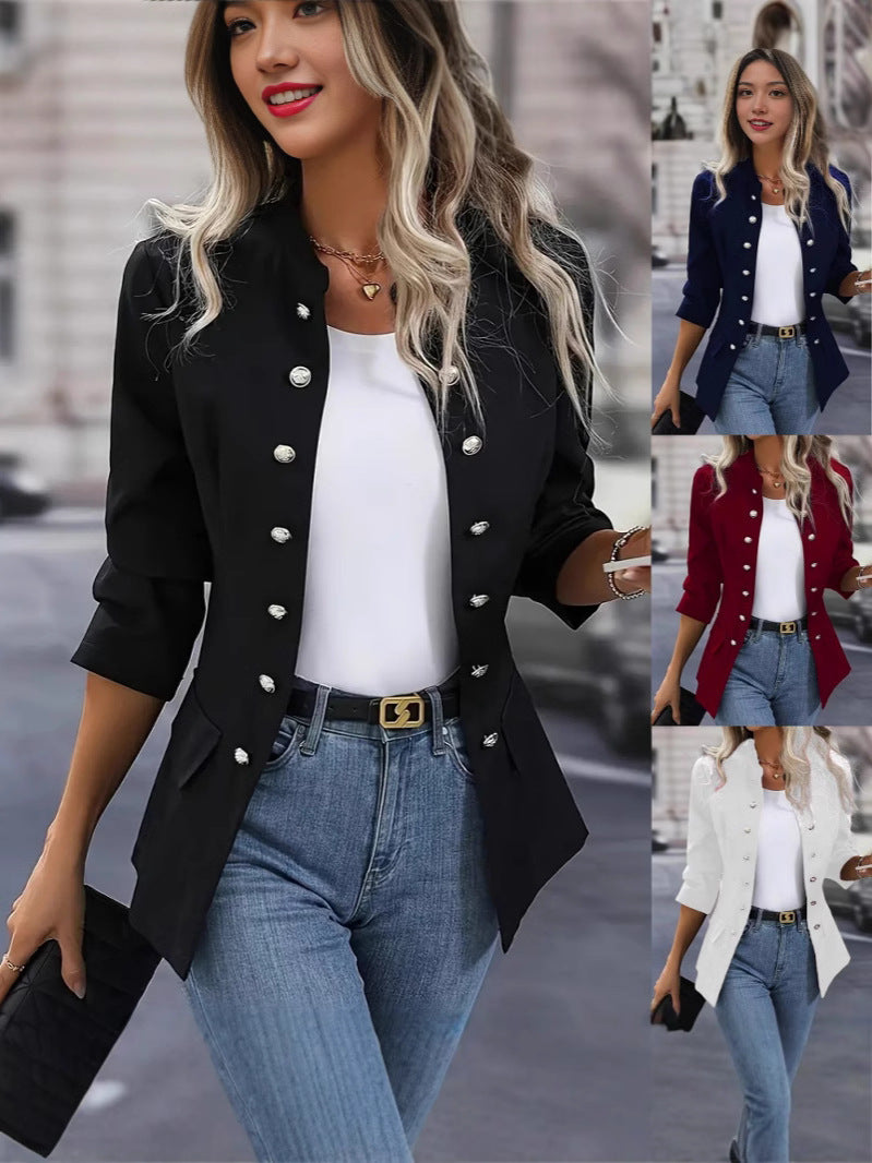 Damen Blazer mit stylishen Druckknöpfen und eleganter Passform EB