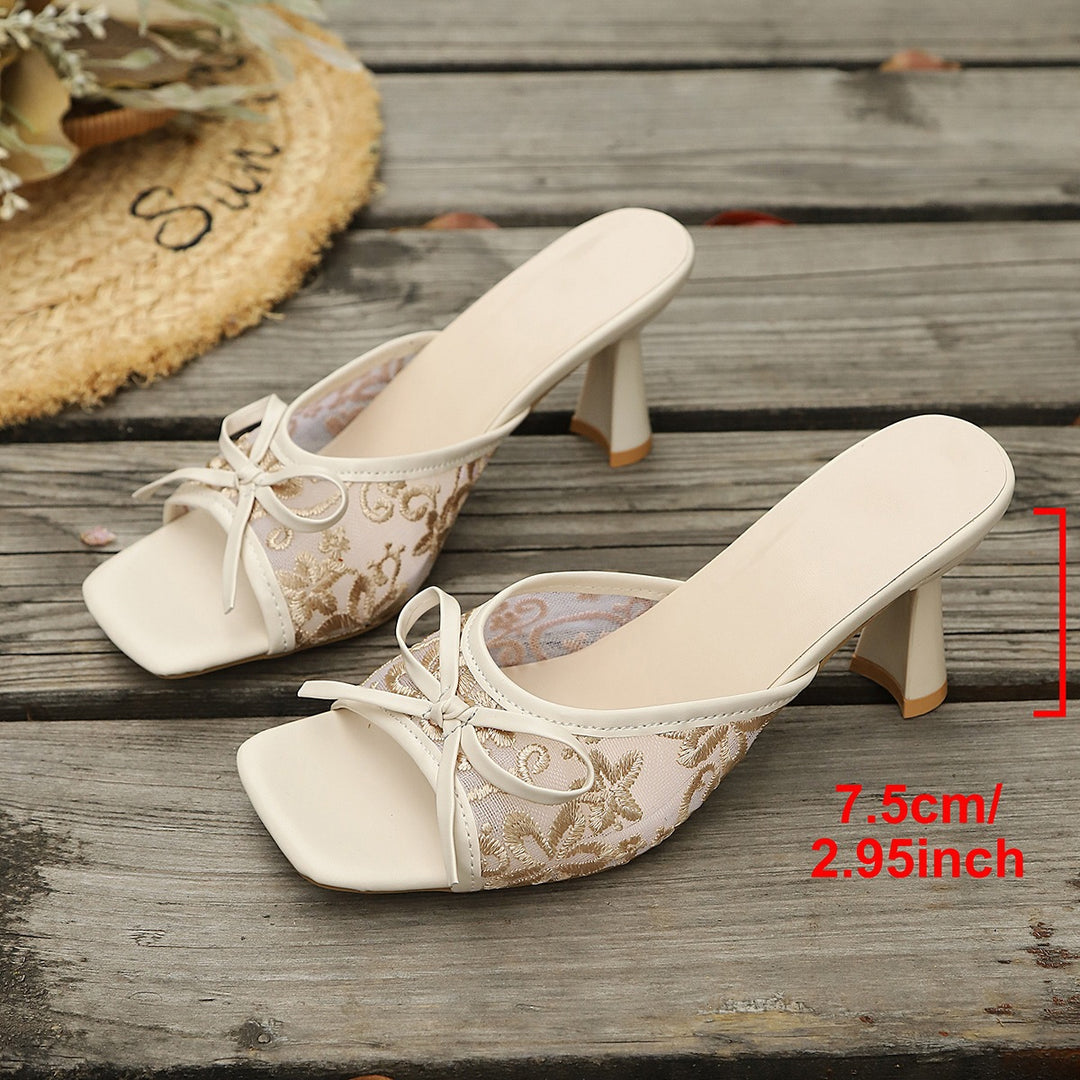 Damen Slip-On Sandalen mit elegantem Riemen und modischem Schleifen-Detail EB