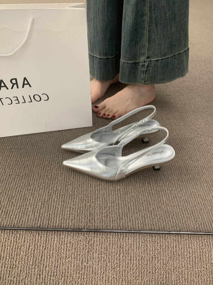 Damen Slingback-Pumps mit elegantem Design und glänzender Oberfläche EB