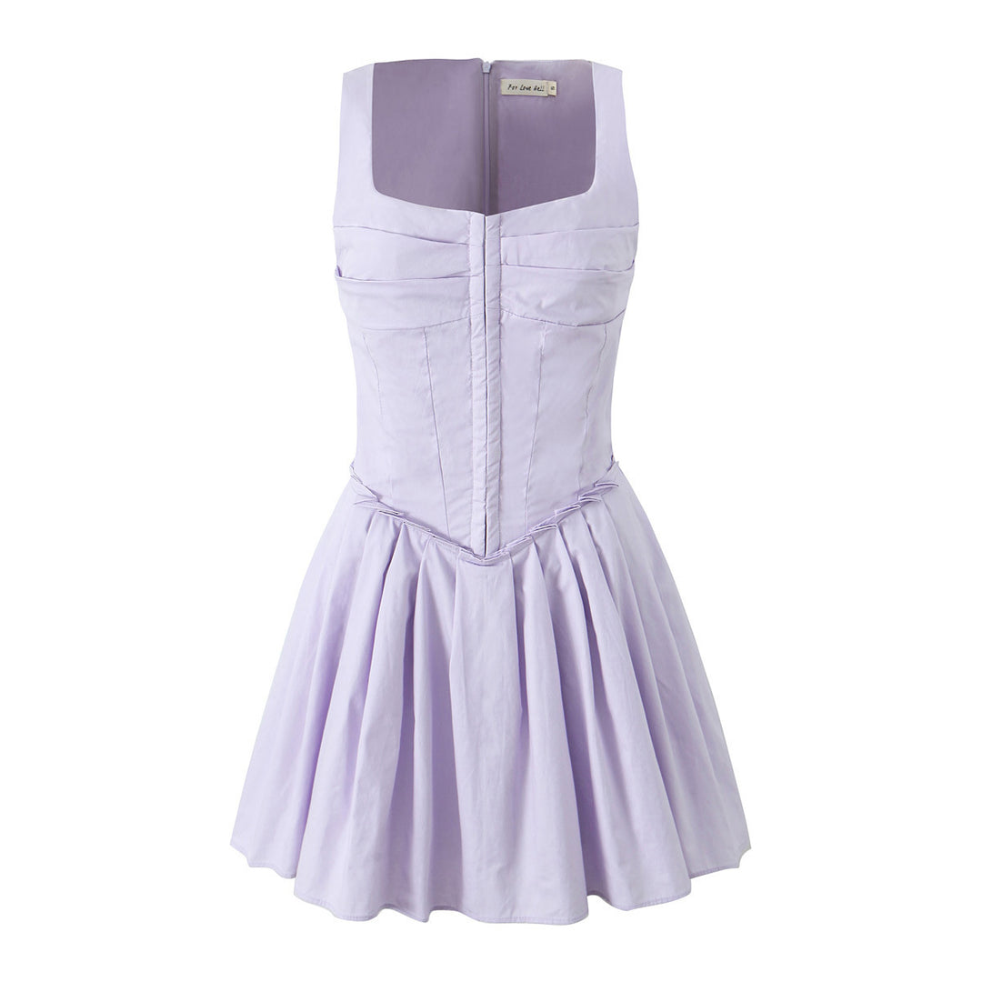 Damen elegantes Kleid mit A-Linien-Schnitt und edlen Rüschendetails EB