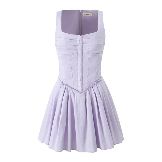 Damen elegantes Kleid mit A-Linien-Schnitt und edlen Rüschendetails EB