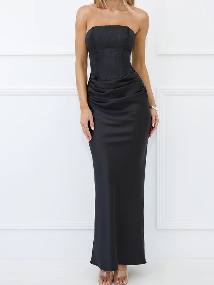 Damen Elegantes strapazierfähiges Abendkleid mit gerafft und Korsett-Oberteil EB