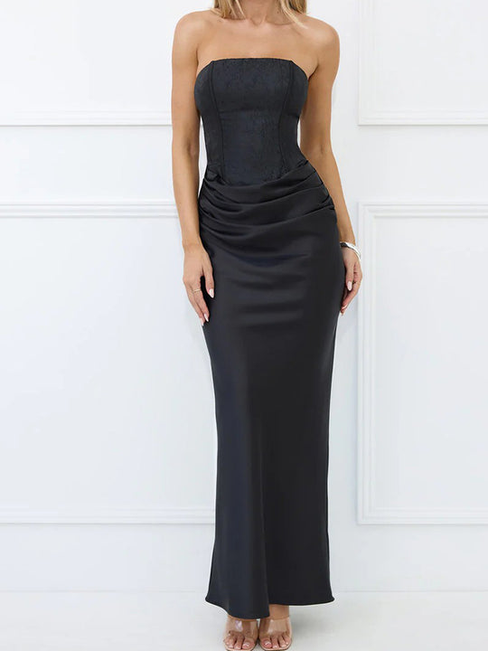 Damen Elegantes strapazierfähiges Abendkleid mit gerafft und Korsett-Oberteil EB
