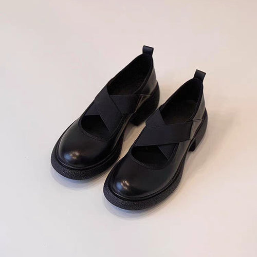 Damen elegante Plateauschuhe mit metallischer Oberfläche und modischem Überkreuz-Riemen EB